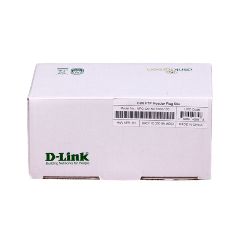 D-Link Model NPG-C61MET502-100 Cat 6 Shielded FTP RJ45 Plug D-Link Model NPG-C61MET502-100 Cat 6 Shielded FTP RJ45 Plug